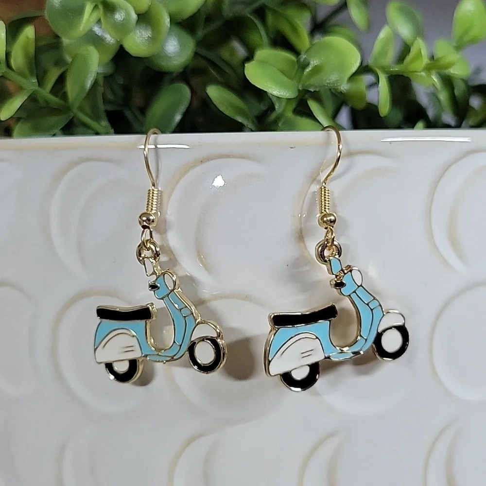 Vespa Moped Drop Earrings - Picture 1 of 5